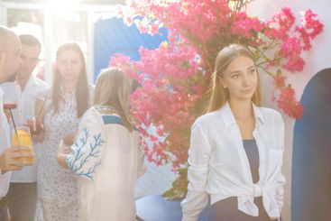 A festive meeting of friends and relatives in the...