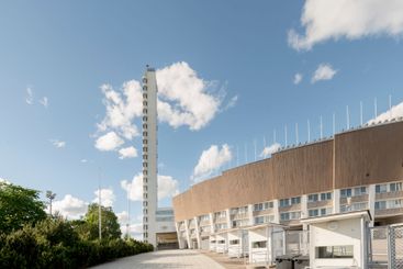 Building under clouds in Helsinki, Finland