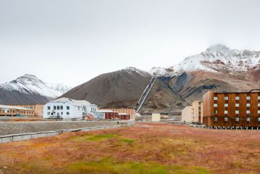 Mine on mountain in Svalbard, Norway