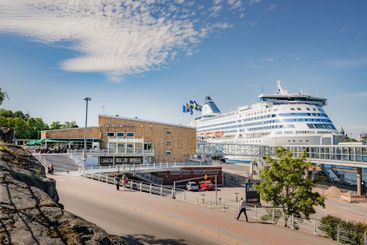 Cruise ship at terminal in Helsinki, Finland