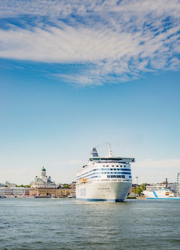 Cruise ship at terminal in Helsinki, Finland