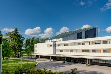 Building under clouds in Helsinki, Finland