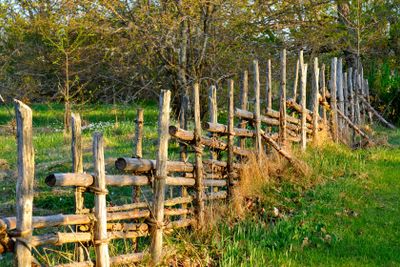 Old wooden fence in Sweden