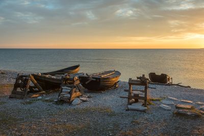 Morgonljuset över Helgumanns Fiskeläge, Fårö
