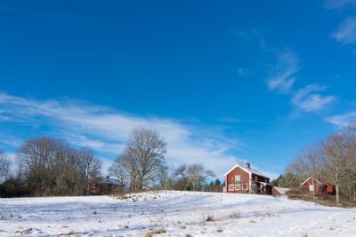 Red wooden house in Sweden