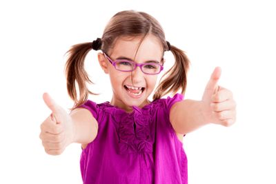 Girl with thumbs up