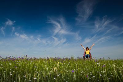 Handicapped woman on wheelchair