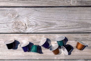Multicolored coffee capsules
