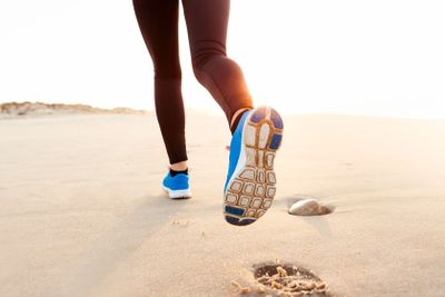 Beautiful woman running