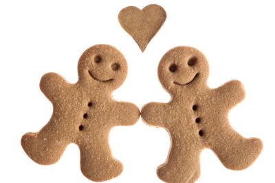 Gingerbread cookies in love