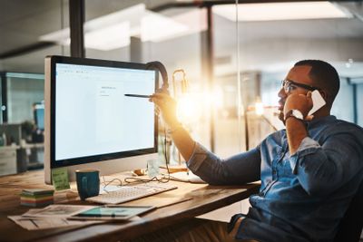 Ill email you that memo right away. a young businessman...