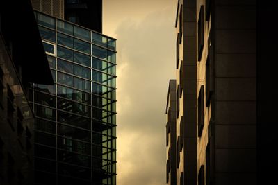 Detail of modern corporate office building with marble...