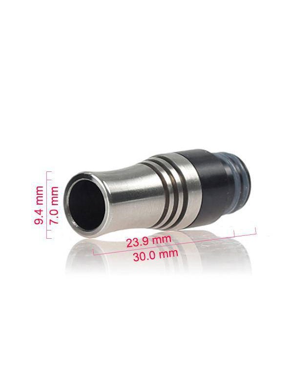 510 Anti Spit Back Stainless Steel/Delrin - 9 Hole Air Flow-Wide Bore