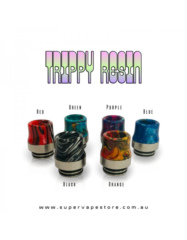 810 Drip Tips - Trippy Resin - Steel-Base Anti-Spi...