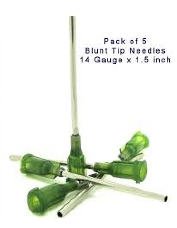 Blunt Needle Tips - 1.5inch - 40mm - 14G - 5 Pack